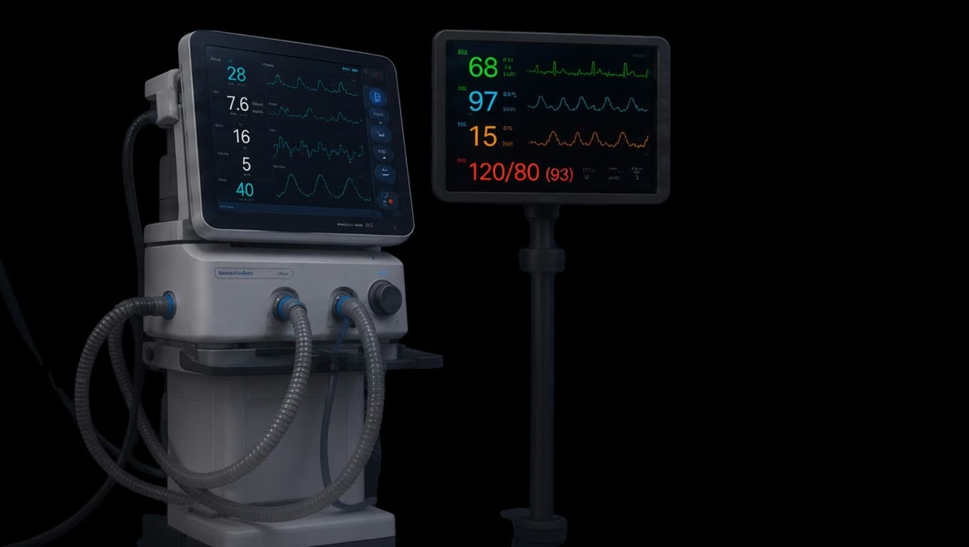 Medical ventilation and monitoring devices